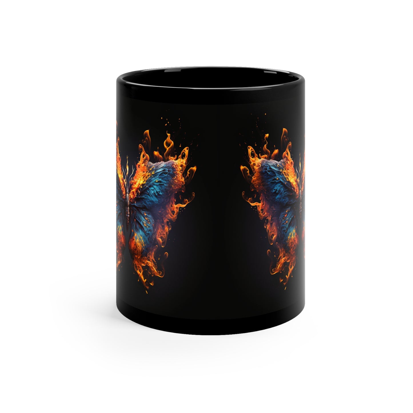 Flaming Butterfly 11oz Black Mug