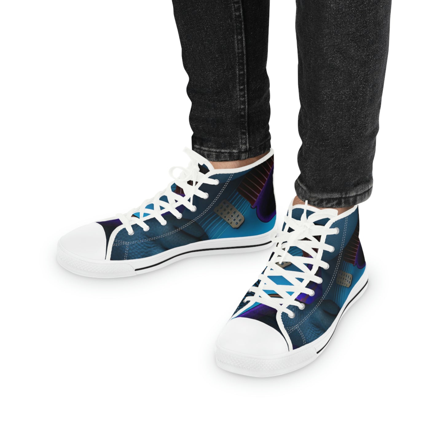 The Blue Hippo. Men's High Top Sneakers