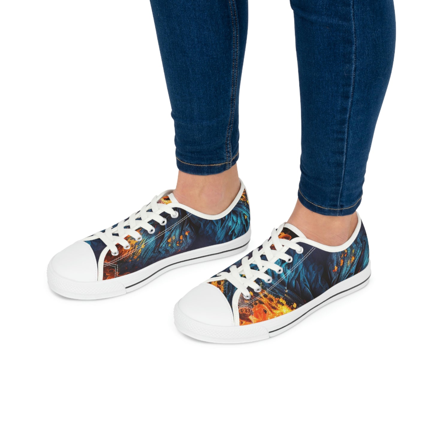 The Flaming Butterfly. Women's Low Top Sneakers